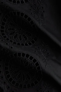 Tie-Detail Pants with Eyelet Embroidery