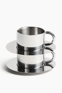 Stainless Steel Cup and Saucer