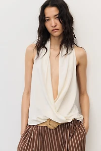 Belted Balloon-Leg Pants