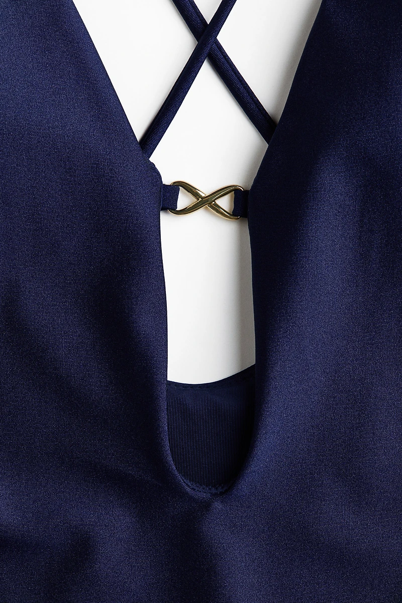 Padded-Cup High-Leg Swimsuit