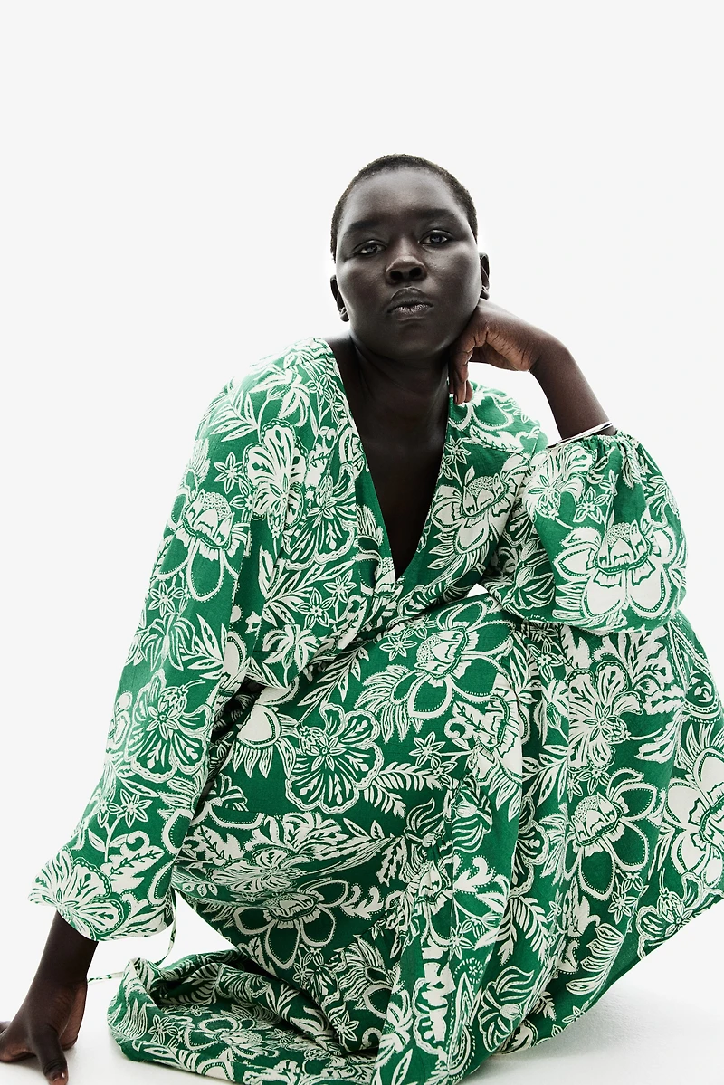 Tie-belt Crêpe Dress