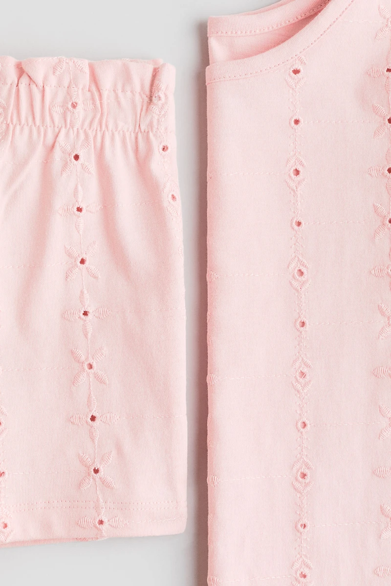 2-Piece Eyelet-Embroidered Set