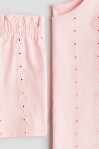 2-Piece Eyelet-Embroidered Set