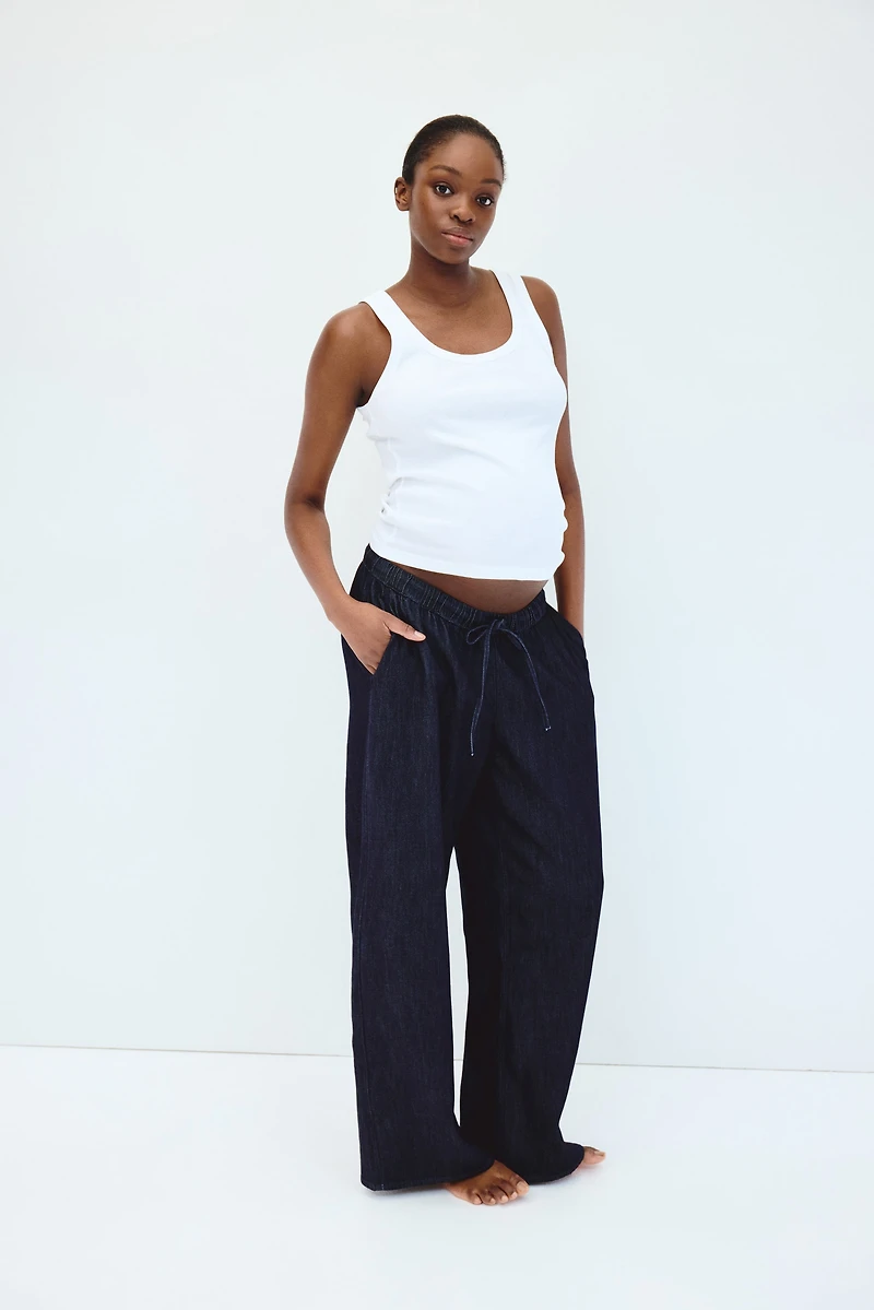 MAMA Denim Drawstring Pants