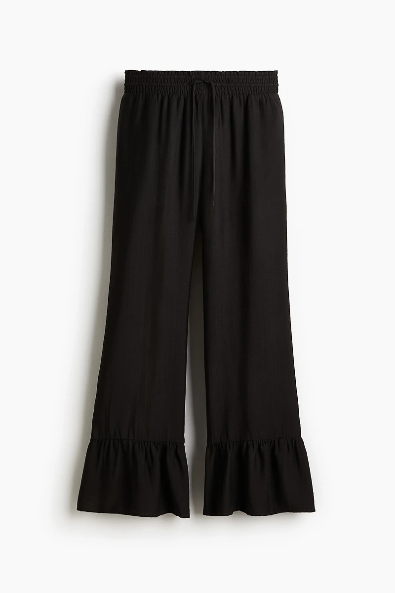 Ruffle-Trimmed Drawstring Pants