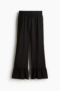 Ruffle-Trimmed Drawstring Pants