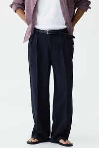 Loose-Fit Wide-Leg Linen Pants