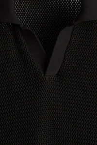 Regular-Fit Hole-Knit Polo Shirt