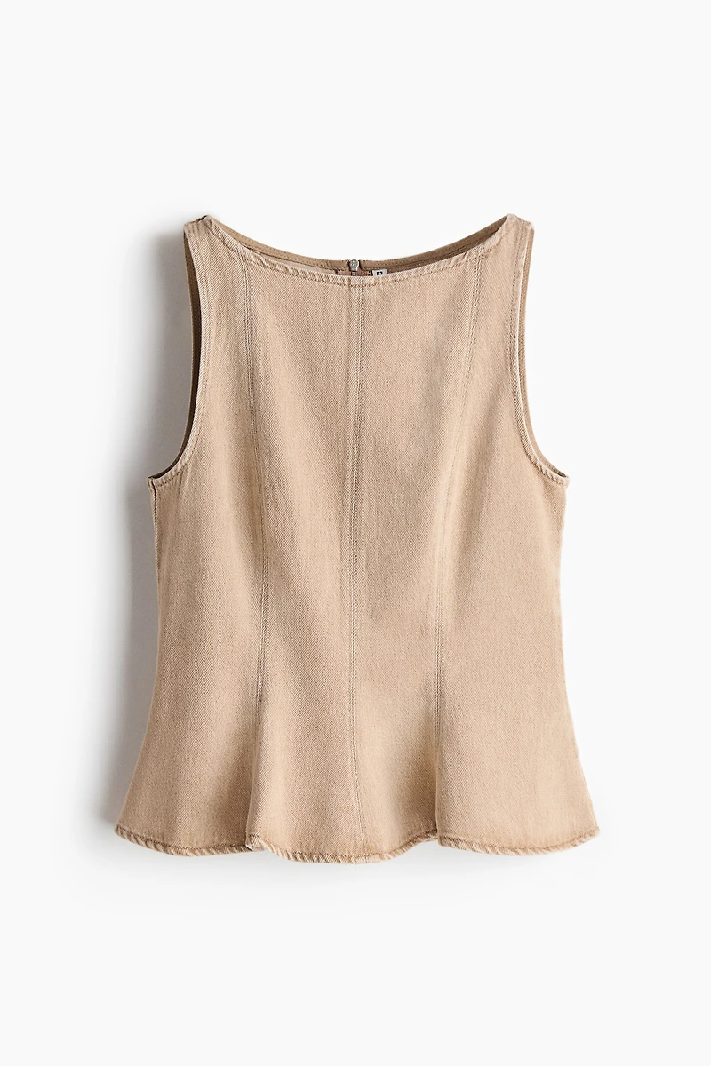 Haut péplum en denim