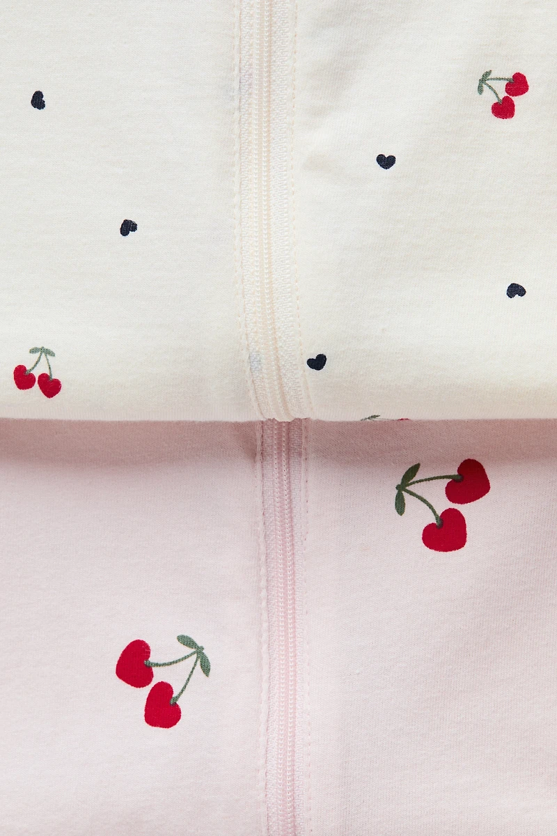 2-Pack Cotton Pajama Jumpsuits with Zipper