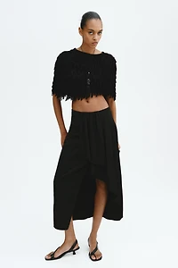 Draped-Panel Asymmetric Skirt