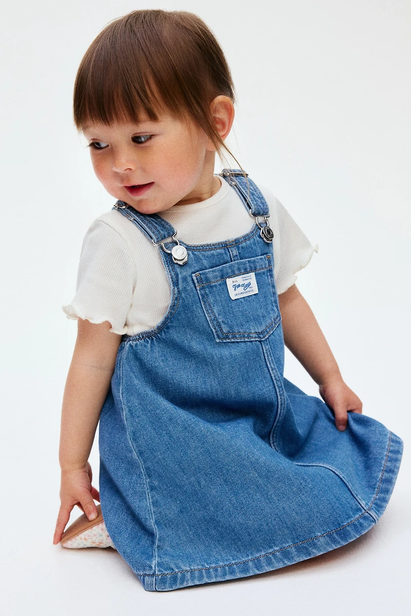 2-Piece Overall Dress and Top Set