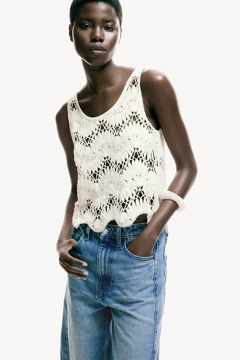 Crochet-Look Top