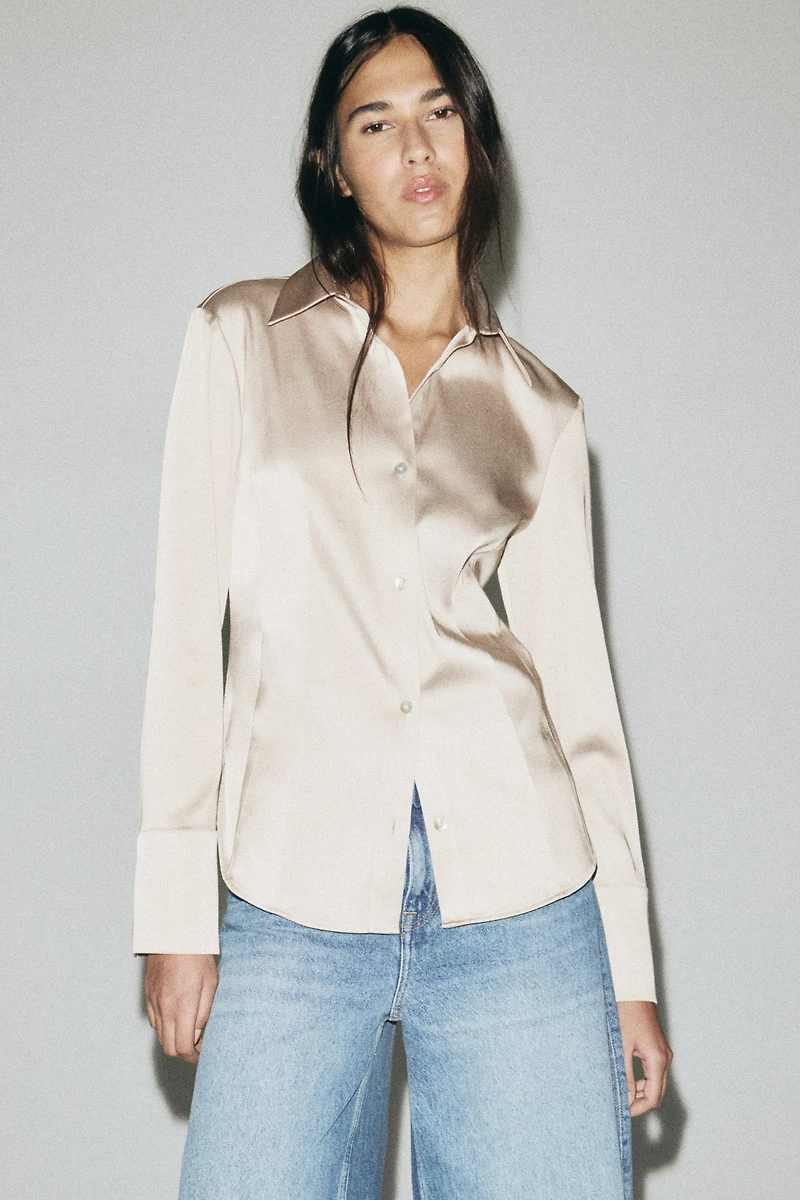 Chemise ajustée en sergé