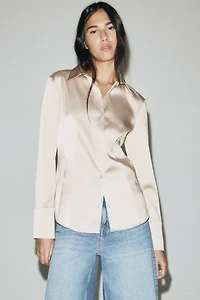 Chemise ajustée en sergé