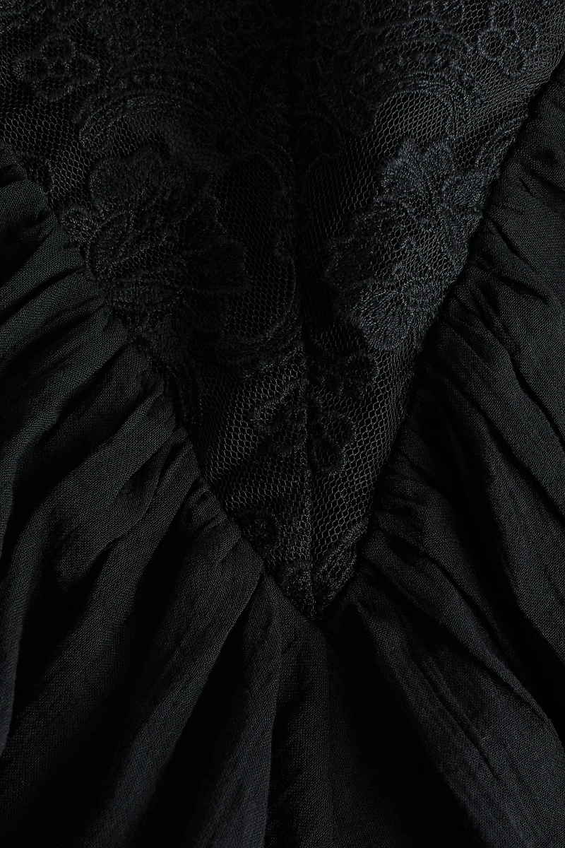 Flounce-Trimmed Lyocell Top