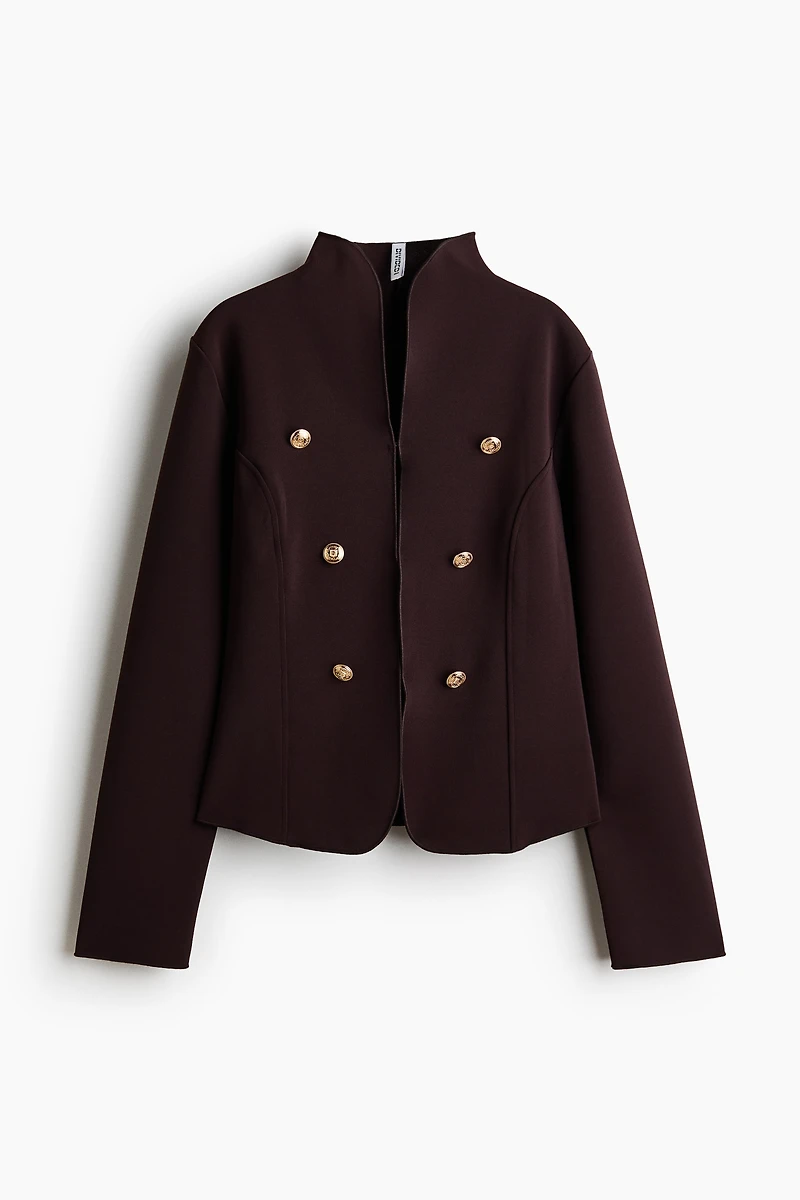 Button-Detail Jersey Jacket