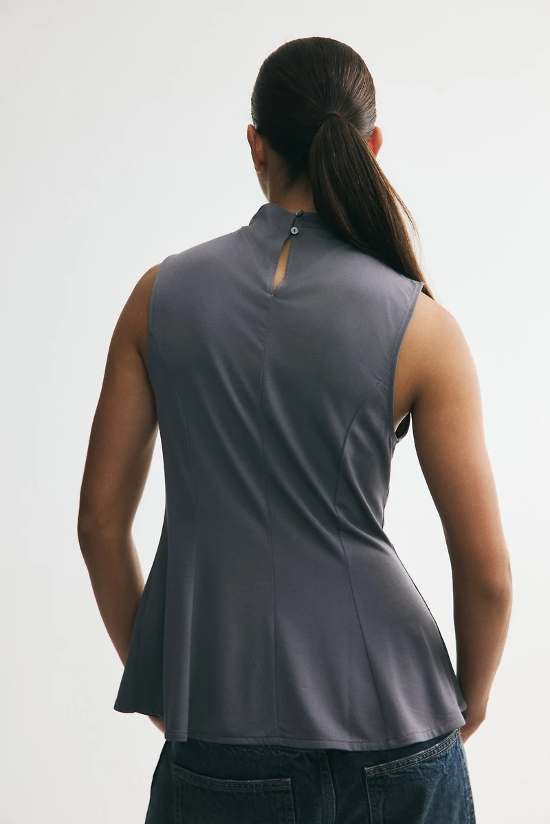Modal-Blend Mock Turtleneck Top