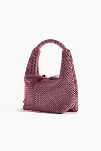 Glittery Open-Knit Handbag