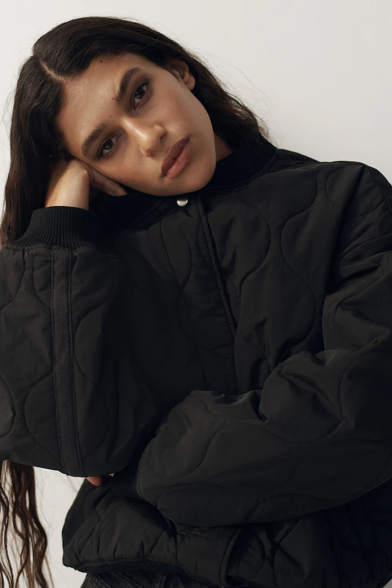 Quilted Bomber Jacket
