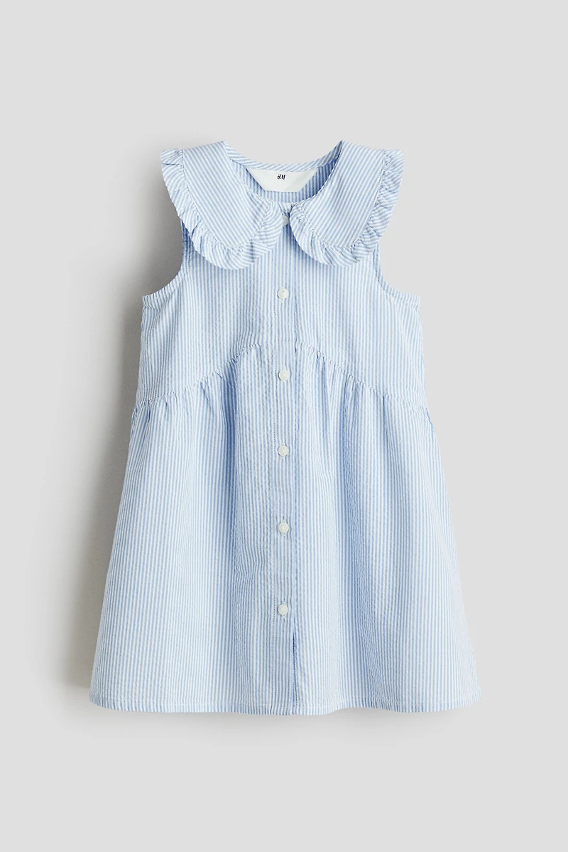 Seersucker Dress with Collar