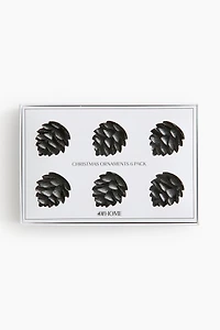 Lot de 6 pommes pin à suspendre dans le sapin