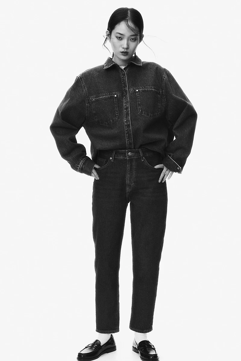 High Rise Slim Leg Mom Jeans