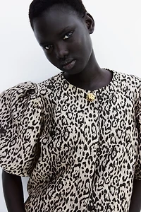 Balloon-Sleeved Blouse