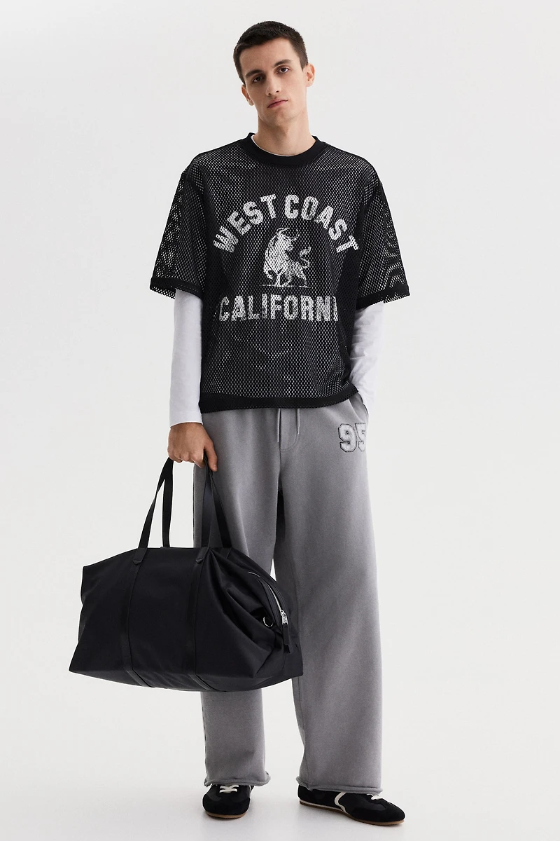 T-shirt ample en filet imprimé