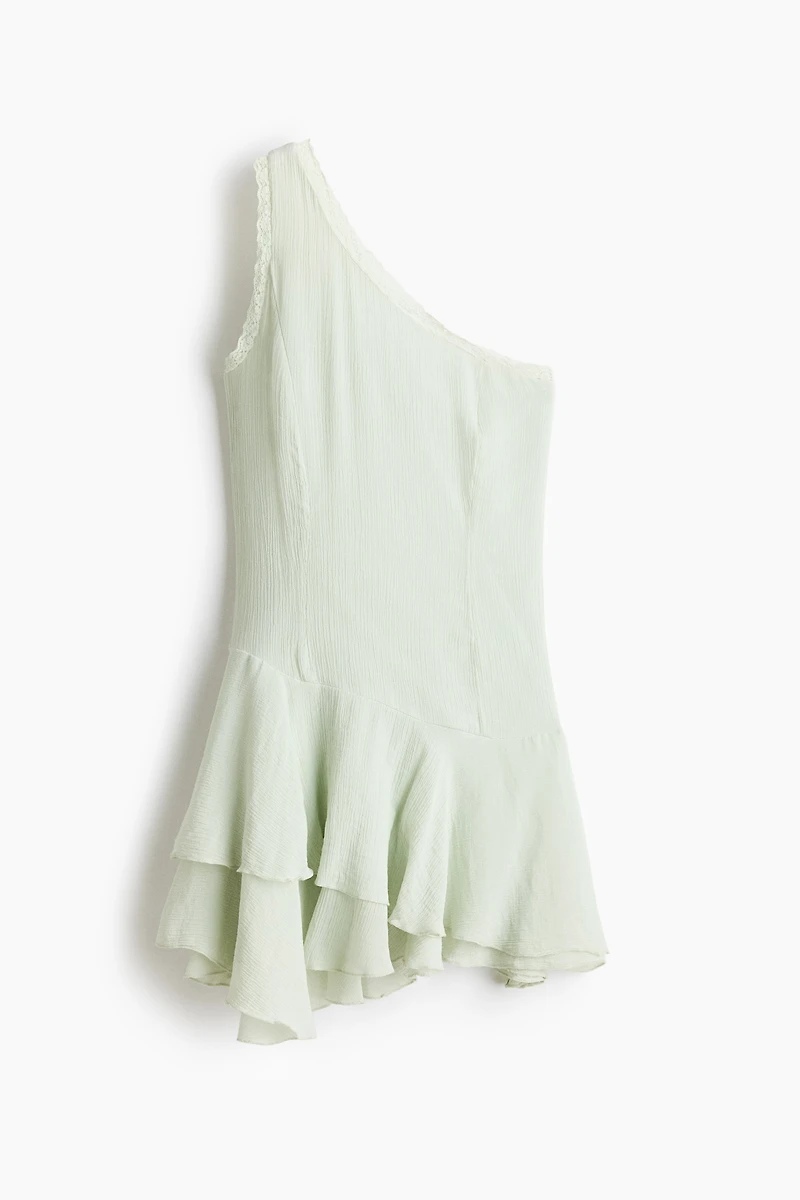 Flounced One-Shoulder Dress