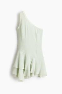 Flounced One-Shoulder Dress