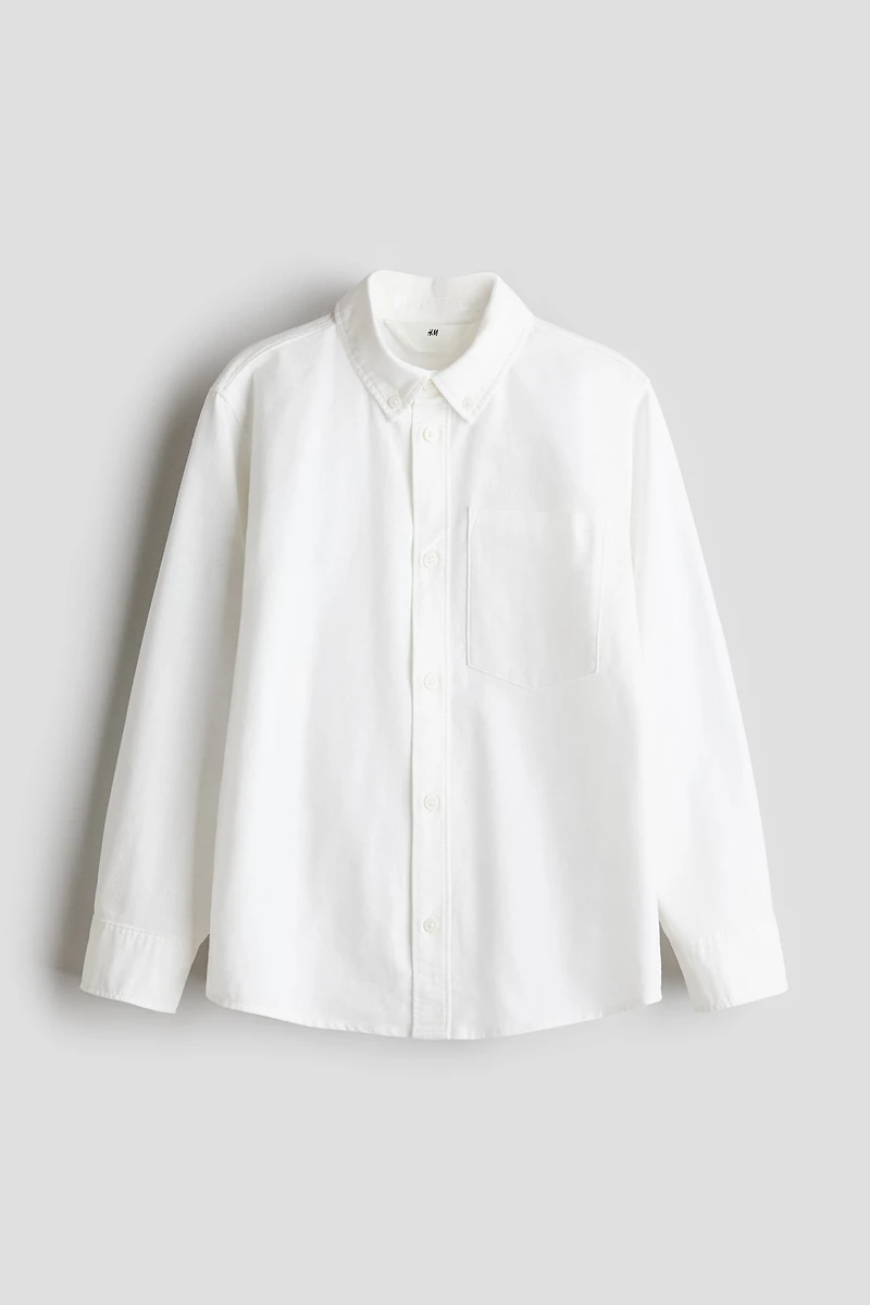 Chemise en coton avec col à pointes boutonnées