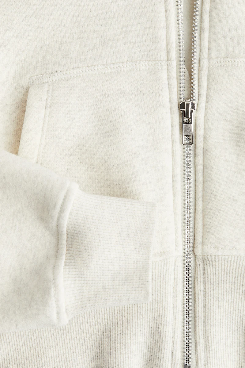 Short Hooded Sweatshirt Jacket