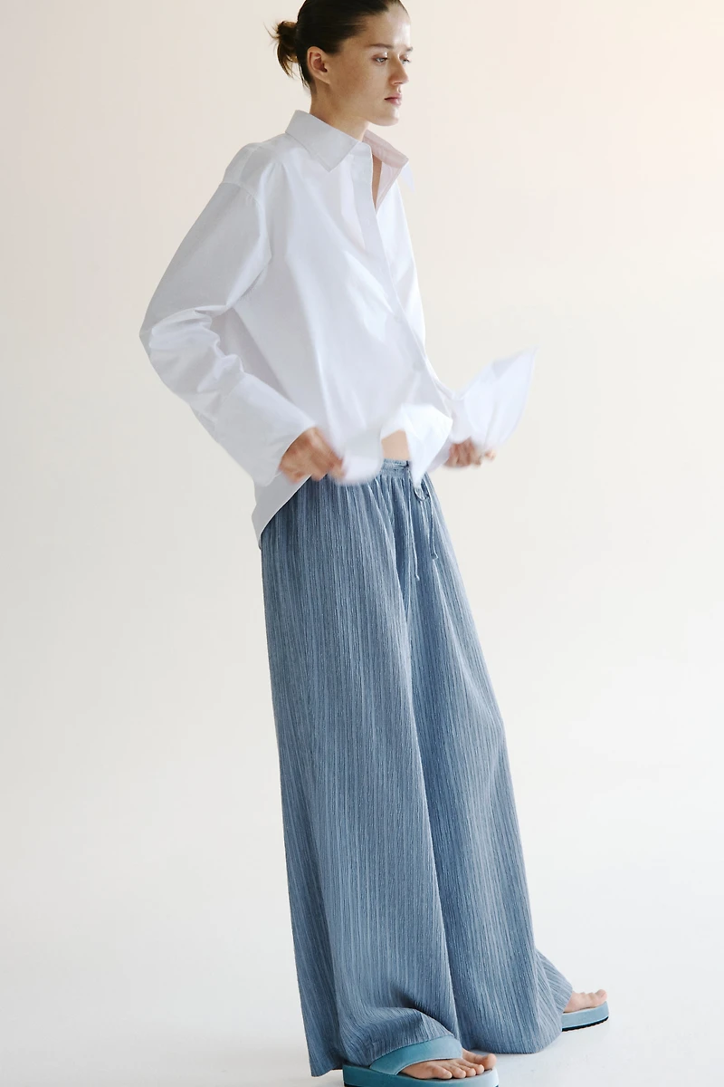 Pantalon froissé avec cordon de serrage
