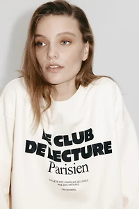 Sweatshirt with Text Motif