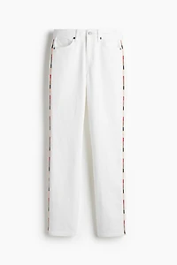 Straight Regular Jeans with Side Stripes