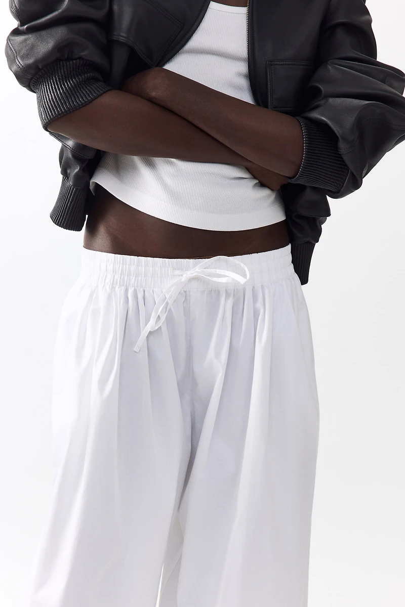 Cotton Balloon-Leg Pants
