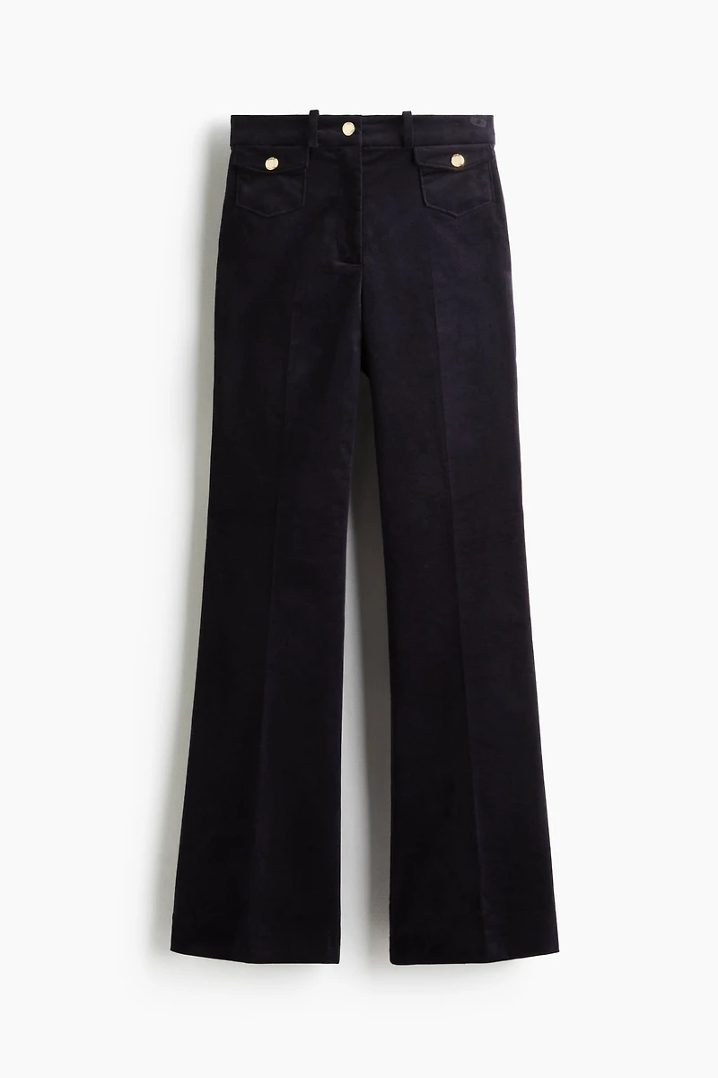 Pantalon évasé en velours