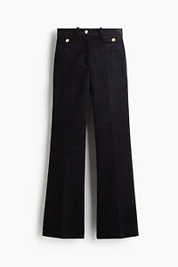 Pantalon évasé en velours