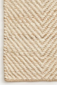 Tapis de couleur en laine mélangée à motif chevron