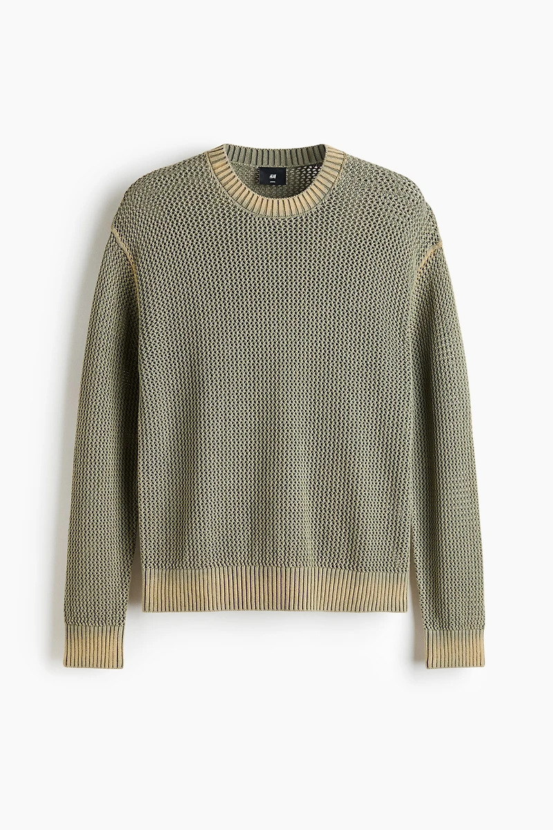Loose-Fit Open-Knit Cotton Sweater