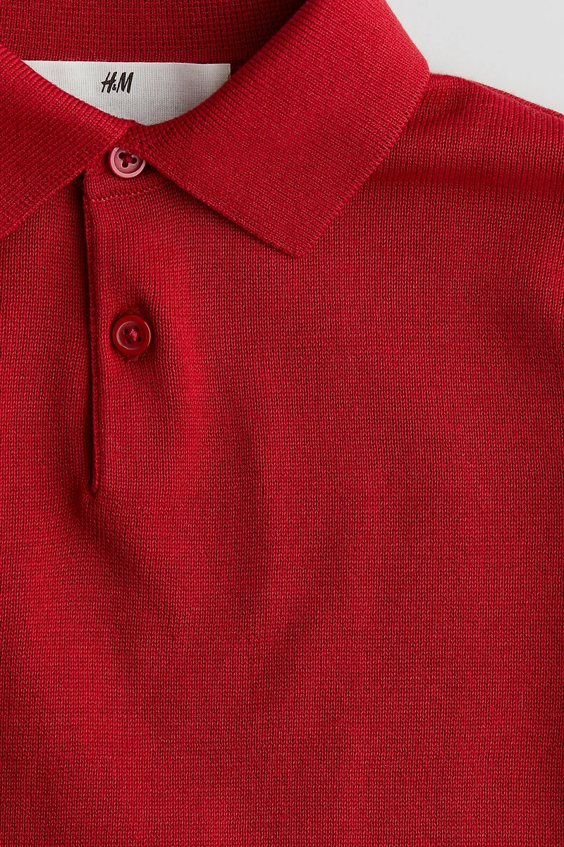 Fine-Knit Polo Shirt