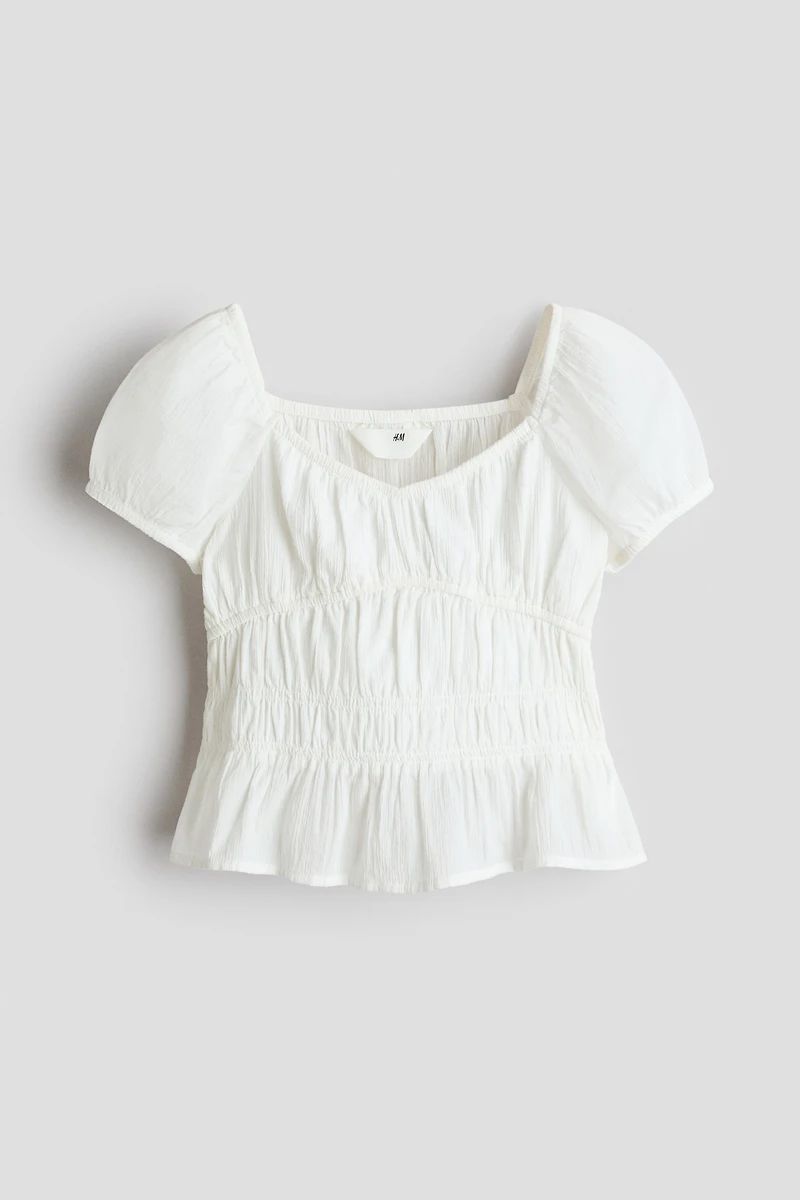 Haut en coton froissé