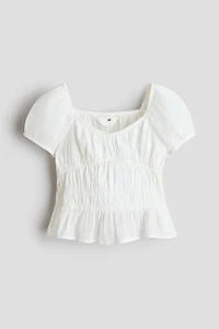 Haut en coton froissé