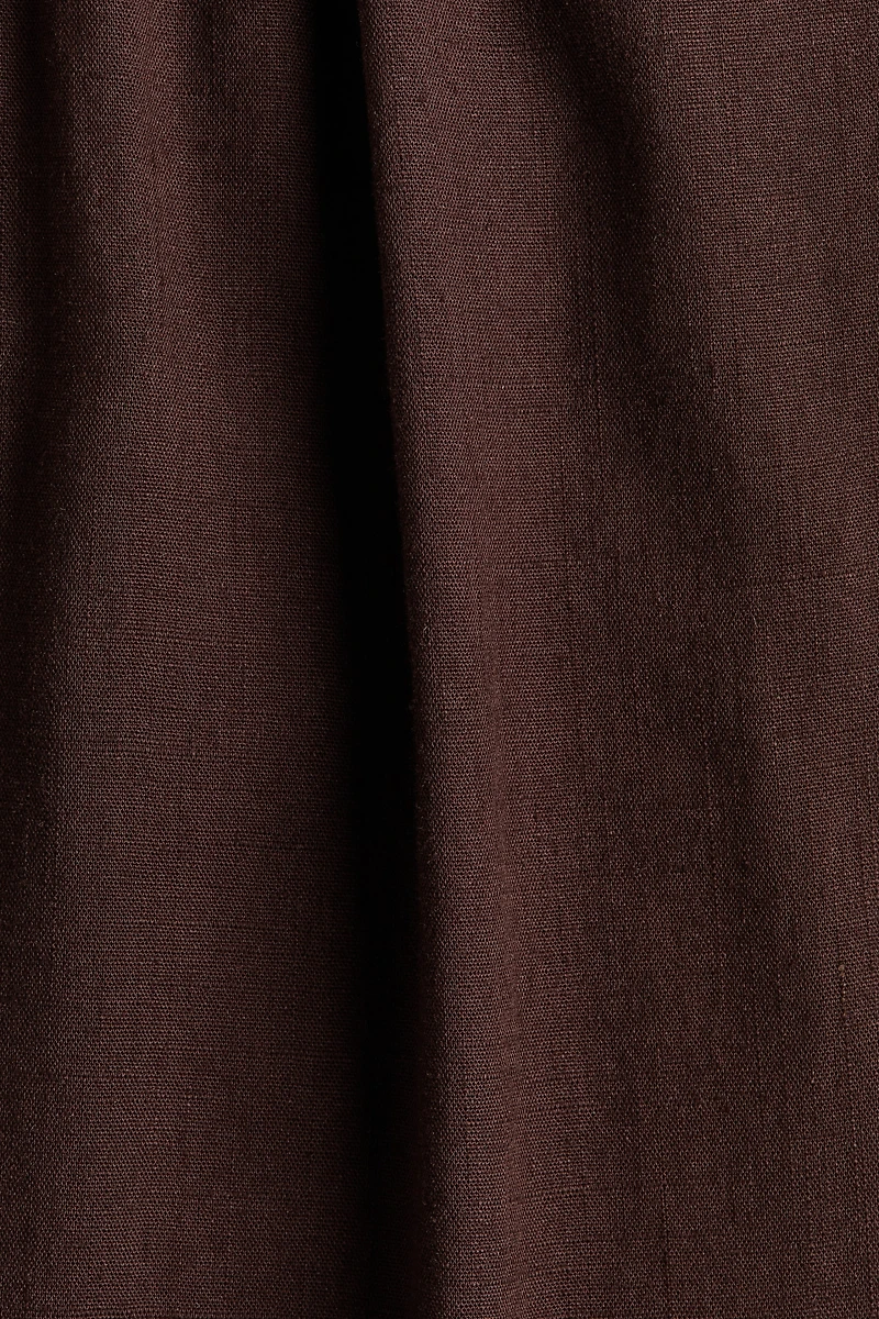 Wide-Leg Linen-Blend Pants