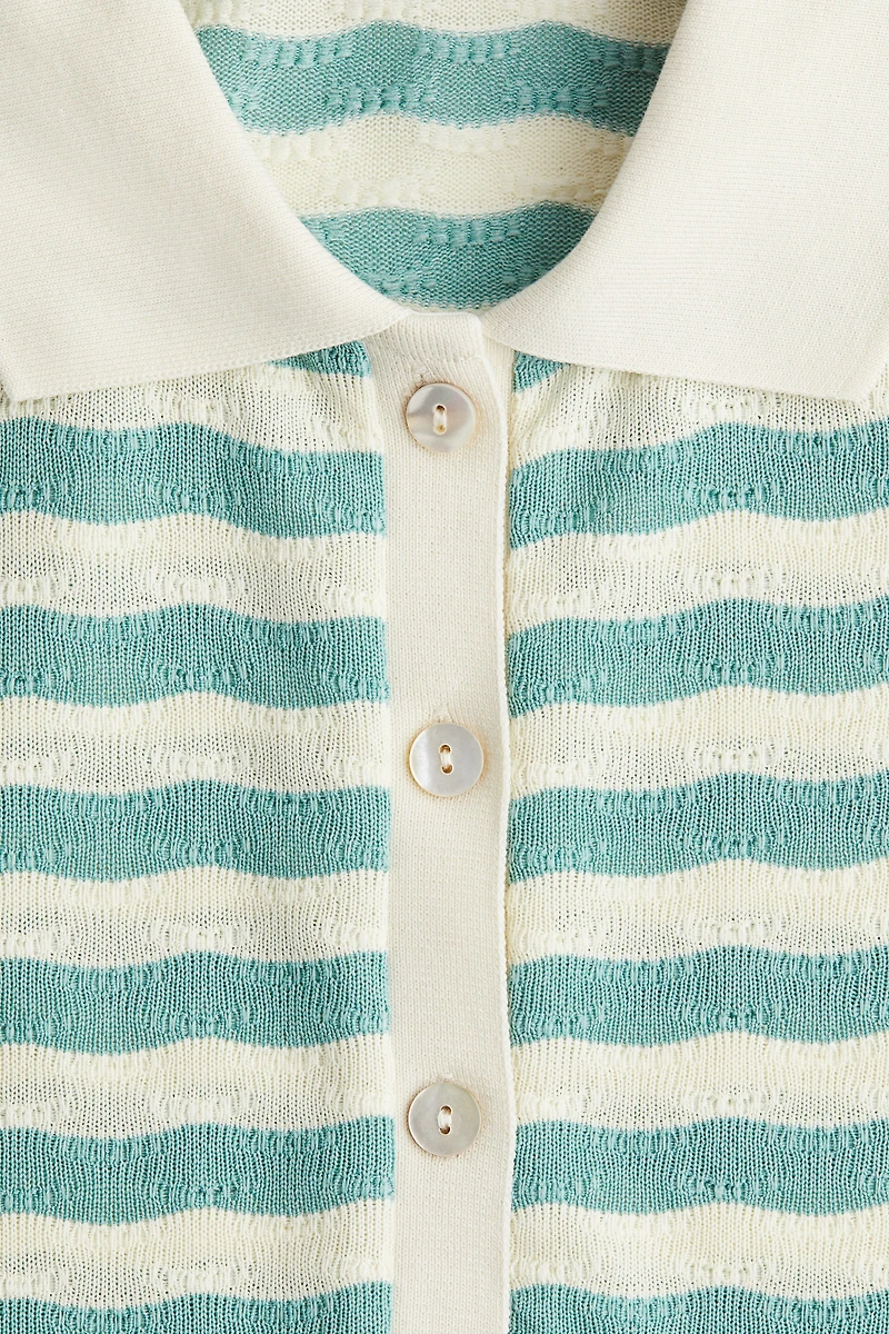 Textured-Knit Polo Shirt