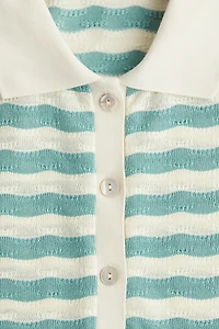 Textured-Knit Polo Shirt