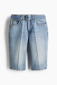 Short Bermuda en denim avec ceinture