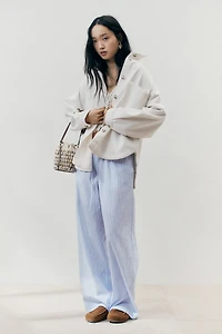 Pantalon en crépon avec cordon de serrage