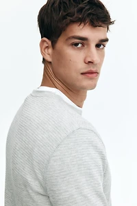 Slim Fit Waffled Jersey Shirt